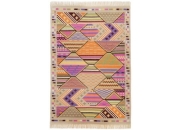 Ručně tkaný indický vlněný koberec Theko Kelim Royal béžová